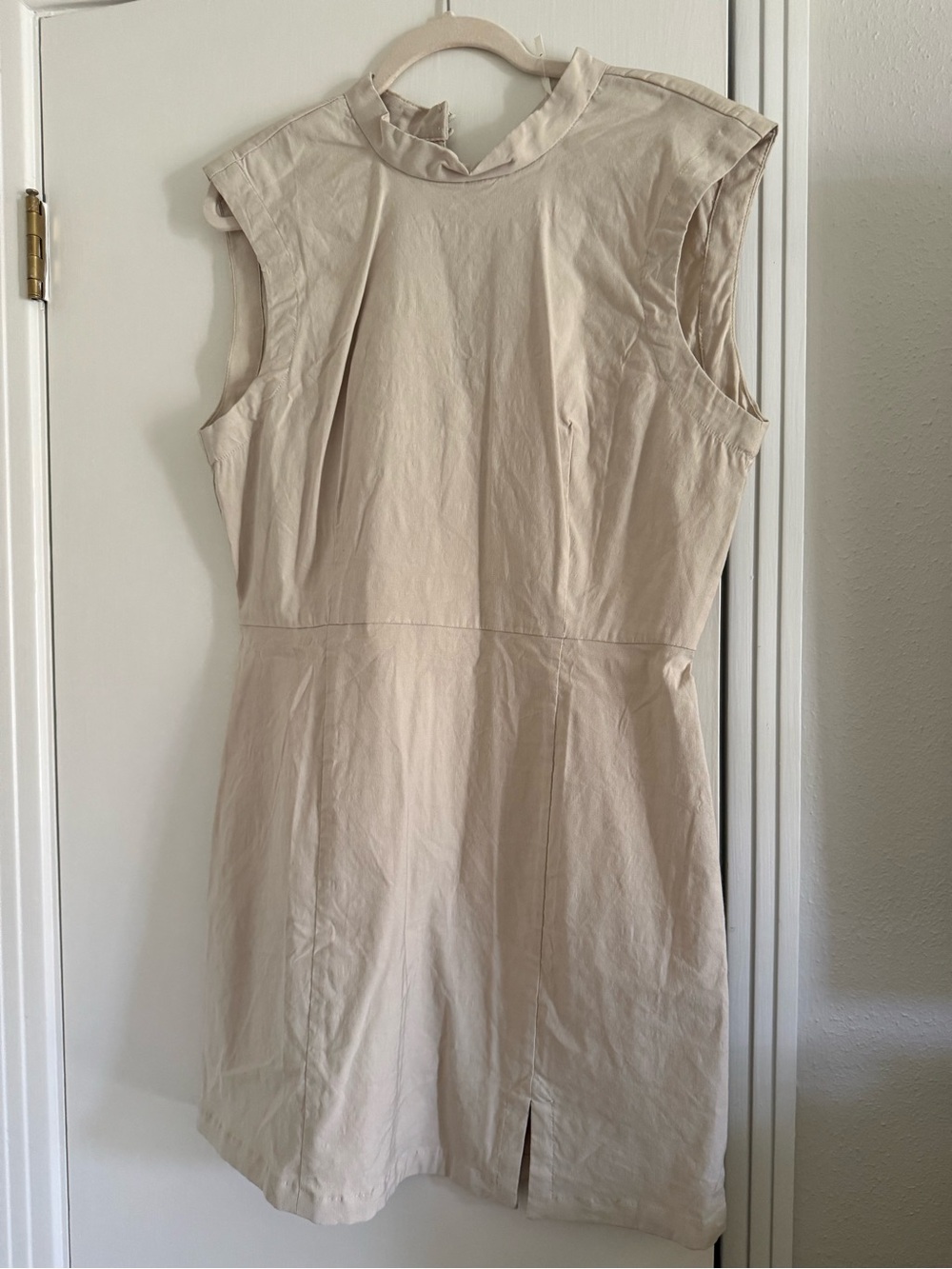 Anthropologie Soft Cream Sleeveless Mini Dress